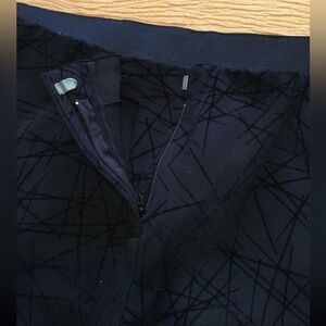 Alfani straight leg dress leggings textured print quality fabric blk size 16